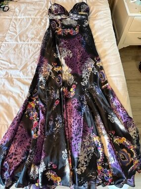 Camille La Vie Black Satin Evening Dress